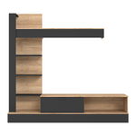 Σύνθετο Σαλονιού Dranko Pakoworld Μαύρο-oak Μελαμίνης 205x41.5x192εκ