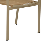 Πολυθρόνα Jonian Pakoworld Στοιβαζόμενη Σαμπανιζέ Αλουμίνιο-Textilene σε Φυσική Απόχρωση 57x63x83εκ