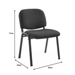 Καρέκλα Επισκέπτη Στοιβαζόμενη Anilian Pakoworld Μαύρο Ύφασμα-Πόδι Μαύρο Μέταλλο 55x44x77εκ