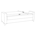 Καναπές-Κρεβάτι με Αποθηκευτικό Χώρο Τριθέσιος vox Pakoworld Ανθρακί Ύφασμα 214x82x83εκ