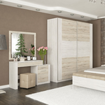 Τουαλέτα-Καθρέπτης Neruda Pakoworld Λευκό Antique-oak 114,5x39,5x76εκ