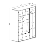 Ντουλάπα Rutenia Pakoworld Μελαμίνη σε oak Απόχρωση 155.7x54x203εκ