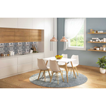 Tραπεζαρία Natali-Gaston σετ 5τμχ Λευκό σε Απόχρωση Λευκό-Φυσικό 120x80x73εκ