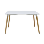 Tραπεζαρία Natali-Gaston σετ 5τμχ Λευκό σε Απόχρωση Λευκό-Φυσικό 120x80x73εκ