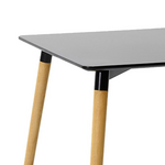 Τραπεζαρία Natali-Gaston σετ 5τεμ Pakoworld mdf και Ξύλο Οξιάς σε Μαύρη-Φυσική Απόχρωση 80x80x76εκ