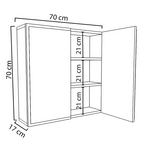 Καθρέπτης Μπάνιου Poliana Pakoworld Λευκό 70x17x70εκ