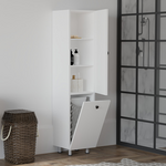 Ντουλάπα-Στήλη Μπάνιου Gingo Pakoworld Μελαμίνης Λευκό 33x35x159εκ