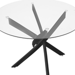 Τραπέζι Antoro Pakoworld Γυαλί και Μεταλλικά Πόδια σε Μαύρη Απόχρωση Φ80x75εκ