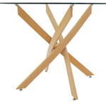 Τραπέζι Antoro Pakoworld Γυαλί και Μεταλλικά Πόδια σε Φυσική Απόχρωση Φ80x75εκ