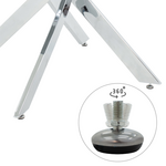 Τραπέζι Antoro Pakoworld Γυαλί και Μεταλλικά Πόδια σε Απόχρωση Χρωμίου Φ80x75εκ