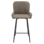 Σκαμπό bar Delicacy Pakoworld Μεταλλικό Μαύρο-Ύφασμα Antique Γκρι-Καφέ Antique