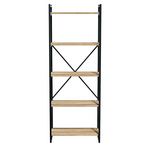 Βιβλιοθήκη Baker Pakoworld Καρυδί-Μαύρο 66x34x180εκ