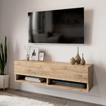 Έπιπλο Τηλεόρασης Επιτοίχιο Roscoe Pakoworld oak 100x31,5x29,5εκ
