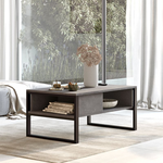 Τραπέζι Σαλονιού Honora Pakoworld Ανθρακί Antique-Μαύρο 100x60x44.5εκ