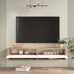 Έπιπλο Τηλεόρασης Επιτοίχιο Roscoe Pakoworld Λευκό-Sonoma 140x31.6x29.6εκ