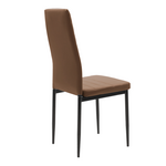 Καρέκλα Parker Pakoworld pu Cappuccino-Μαύρο Πόδι 42x48x98εκ