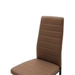 Καρέκλα Parker Pakoworld pu Cappuccino-Μαύρο Πόδι 42x48x98εκ