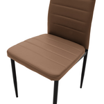 Καρέκλα Parker Pakoworld pu Cappuccino-Μαύρο Πόδι 42x48x98εκ