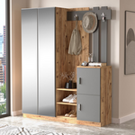 Έπιπλο Εισόδου Doorse Pakoworld Μελαμίνης Ανθρακί-Sonoma 147.5x35x180εκ