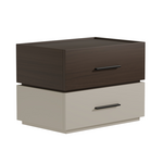 Κομοδίνο Sonlen Pakoworld Μελαμίνη και mdf σε Καρυδί-Μπεζ Απόχρωση 60x40x44.5εκ