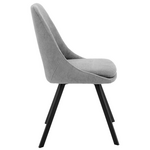 Καρέκλα Initiate Pakoworld Γκρι Μπουκλέ Ύφασμα-Πόδι Μαύρο Μέταλλο 48x57x85εκ