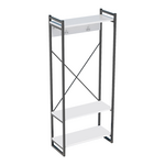 Έπιπλο Εισόδου με Κρεμάστρα Baker Pakoworld Μαύρο Μέταλλο και Μελαμίνη σε Λευκή Απόχρωση 90x34x180εκ