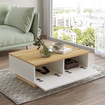 Τραπέζι Σαλονιού Thunder Pakoworld Sonoma-Λευκό 90x60x31.5εκ