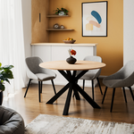 Τραπέζι Jeston Pakoword mdf Sonoma-Πόδι Μαύρο Μέταλλο Φ120x75εκ