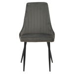 Καρέκλα Azori Pakoworld Ανθρακί Βελούδο-Πόδι Μαύρο Μέταλλο 49x55x85εκ