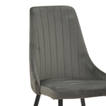 Καρέκλα Azori Pakoworld Ανθρακί Βελούδο-Πόδι Μαύρο Μέταλλο 49x55x85εκ