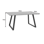 Τραπέζι Winor Pakoworld Φυσικό mdf-Πόδι Μαύρο Μεταλλικό 160x90x75εκ