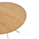 Τραπέζι Xuson Pakoworld Φυσικό mdf-Πόδι Λευκό Μέταλλο Φ80x75εκ