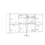 Συρταριέρα Drepen Pakoworld Μελαμίνη σε Λευκό και Sonoma Χρώμα 162.3x34.2x81.7εκ