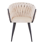 Καρέκλα Vivian Pakoworld Μπεζ Βελούδο-Πόδι Μαύρο Μέταλλο 61x55x80εκ