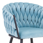 Καρέκλα Vivian Pakoworld Σιέλ Βελούδο-Πόδι Μαύρο Μέταλλο 61x55x80εκ