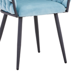 Καρέκλα Vivian Pakoworld Σιέλ Βελούδο-Πόδι Μαύρο Μέταλλο 61x55x80εκ