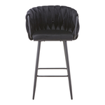 Σκαμπό Μπαρ Vivian Pakoworld Μαύρο Βελούδο-Πόδι Μαύρο Μέταλλο 57x50x100εκ