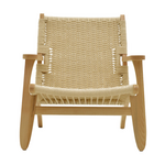 Πολυθρόνα Chiara Pakoworld Ξύλο Οξιάς Φυσικό-Έδρα Φυσικό Σχοινί 70x68x75εκ