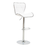 Σκαμπό Μπαρ Jorine Pakoworld Πτυσσόμενο Λευκό pu- Βάση Χρωμίου 53x44x114εκ