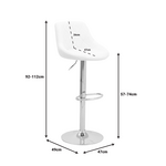 Σκαμπό Μπαρ Boronez Pakoworld Πτυσσόμενο Λευκό pu-Βάση Χρωμίου 47x49x112εκ