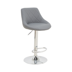 Σκαμπό Μπαρ Boronez Pakoworld Πτυσσόμενο Γκρι pu-Βάση Χρωμίου 47x49x112εκ