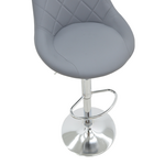 Σκαμπό Μπαρ Boronez Pakoworld Πτυσσόμενο Γκρι pu-Βάση Χρωμίου 47x49x112εκ