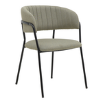 Καρέκλα Morel Pakoworld Γκρι Ύφασμα-Πόδι Μαύρο Μέταλλο 55x55x76εκ