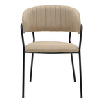Καρέκλα Morel Pakoworld Μπεζ Ύφασμα-Πόδι Μαύρο Μέταλλο 55x55x76εκ