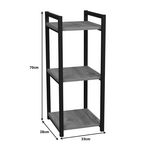 Επιδαπέδια Ραφιέρα Harvey Pakoworld Μαύρο Μέταλλο και Μελαμίνη σε Φυσική Απόχρωση 33x28x70εκ