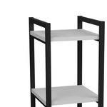 Επιδαπέδια Ραφιέρα Harvey Pakoworld Μαύρο Μέταλλο και Μελαμίνη σε Λευκή Απόχρωση 33x28x70εκ