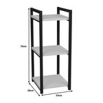 Επιδαπέδια Ραφιέρα Harvey Pakoworld Μαύρο Μέταλλο και Μελαμίνη σε Λευκή Απόχρωση 33x28x70εκ