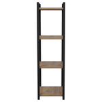 Επιδαπέδια Ραφιέρα Harvey Pakoworld Μαύρο Μέταλλο και Μελαμίνη σε Φυσική Απόχρωση 33x28x100εκ