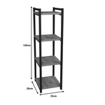 Επιδαπέδια Ραφιέρα Harvey Pakoworld Μαύρο Μέταλλο και Μελαμίνη σε Φυσική Απόχρωση 33x28x100εκ