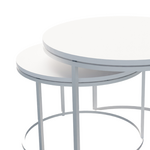 Τραπέζια Σαλονιού Solme Pakoworld σετ 2τεμ Μέταλλο και Μελαμίνη σε Λευκή Απόχρωση 60x75x45εκ